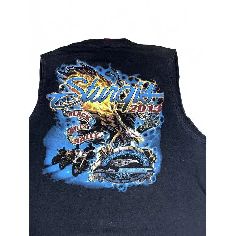Sturgis Harley Davidson 2013 Black Hills Rally Mens L Sleeveless TShirt Tank Top